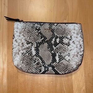 Victoria's Secret Makeup Bag Cosmetics Pouch Snakeskin Snake Clutch Purse Wallet